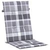 vidaXL Coussins de chaise jardin à dossier haut lot de 6 carreaux gris