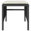 vidaXL Canap&eacute; de jardin 2 places avec table et tabourets noir rotin