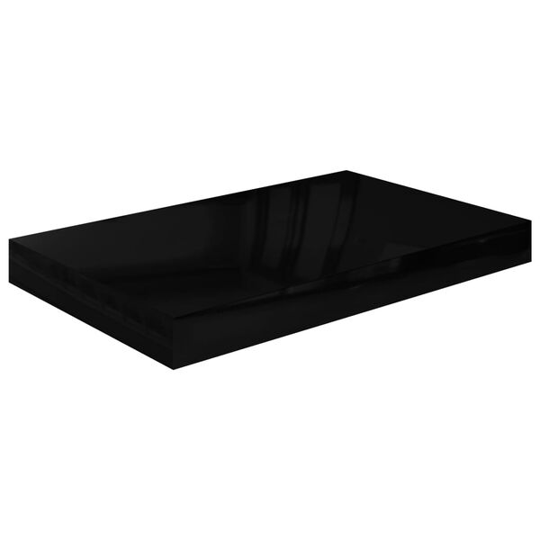 vidaXL Étagère murale flottante 4 pcs Noir brillant 40x23x3,8 cm MDF