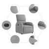 vidaXL Fauteuil inclinable &eacute;lectrique Gris clair Tissu