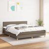 vidaXL Sommier &agrave; lattes de lit avec matelas Taupe 180x200 cm Tissu
