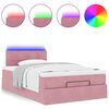 vidaXL Lit ottoman avec matelas et LED rose 120x190 cm velours