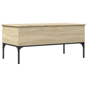 vidaXL Table basse ch&ecirc;ne sonoma 100x50x45cm bois d'ing&eacute;nierie et m&eacute;tal