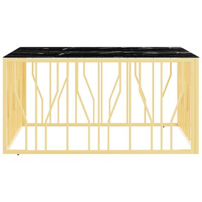 vidaXL Table basse doré 100x100x50 cm acier inoxydable et verre