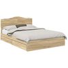 vidaXL Lit de Rangement Ch&ecirc;ne Sonoma 150 x 200 cm Bois d'ing&eacute;nierie