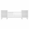 vidaXL Meuble TV Blanc brillant 160x35x55 cm Bois d'ingénierie