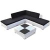 vidaXL Salon de jardin 6 pcs avec coussins R&eacute;sine tress&eacute;e Blanc