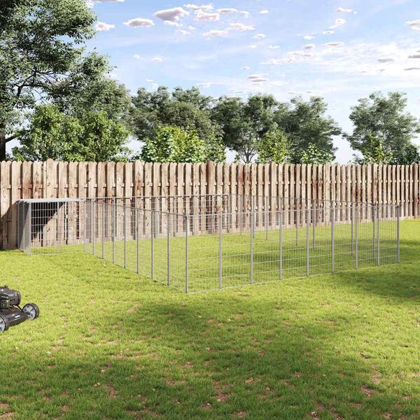 vidaXL Chenil Argenté 25,41 m² Acier