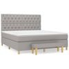 vidaXL Sommier &agrave; lattes de lit avec matelas Gris clair 160x200cm Tissu