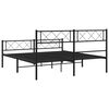 vidaXL Cadre de lit m&eacute;tal sans matelas avec pied de lit noir 140x190cm