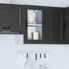 vidaXL Armoire murale de cuisine avec porte en verre Porto noir