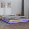 vidaXL Cadre de lit &agrave; LED sans matelas bois massif