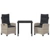 vidaXL Ensemble de salle &agrave; manger pour jardin 3 pcs Gris clair