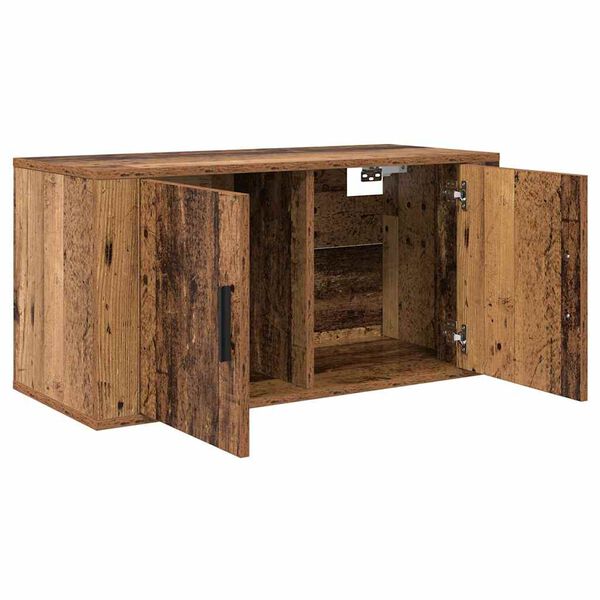 vidaXL Meuble TV mural Bois ancien 80 x 34,5 x 40 cm Bois d'ing&eacute;nierie