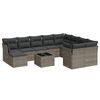 vidaXL Salon de jardin 11 pcs avec coussins gris r&eacute;sine tress&eacute;e
