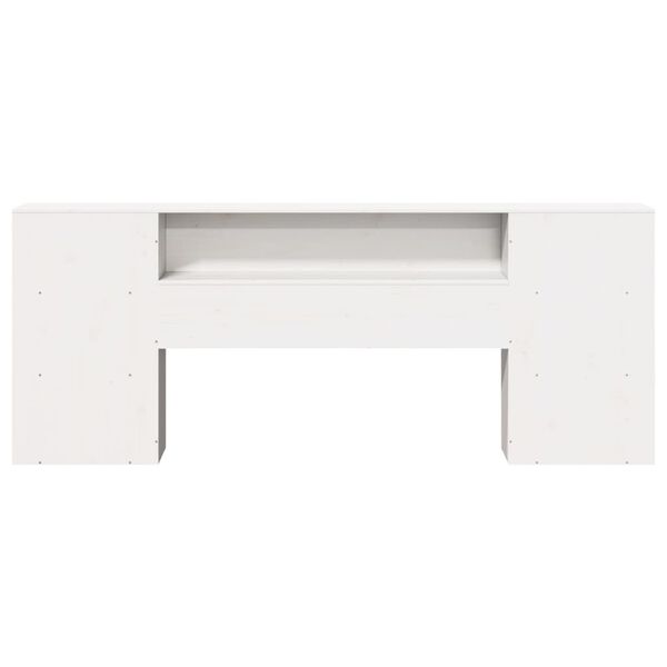 vidaXL T&ecirc;te de lit avec rangement blanc 180 cm bois massif de pin