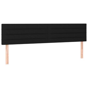vidaXL T&ecirc;tes de lit Noir 180x5x78/88 cm Tissu
