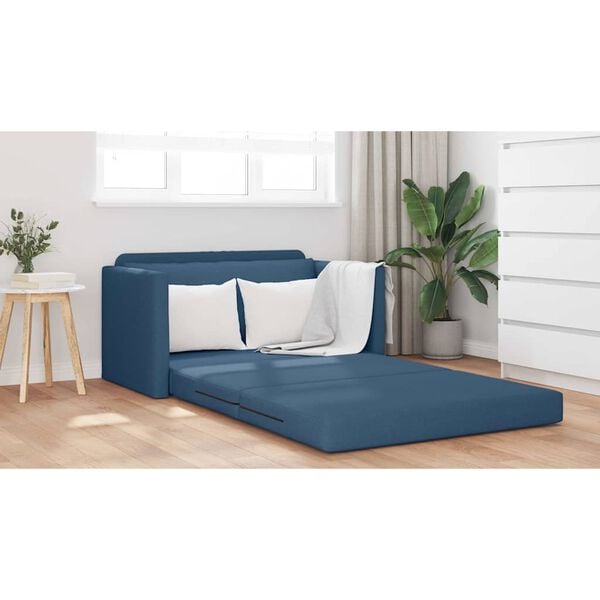 vidaXL Canap&eacute;-Lit 110cm Bleu tissu