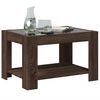 vidaXL Table basse avec LED ch&ecirc;ne marron 73x53x45 cm bois d'ing&eacute;nierie