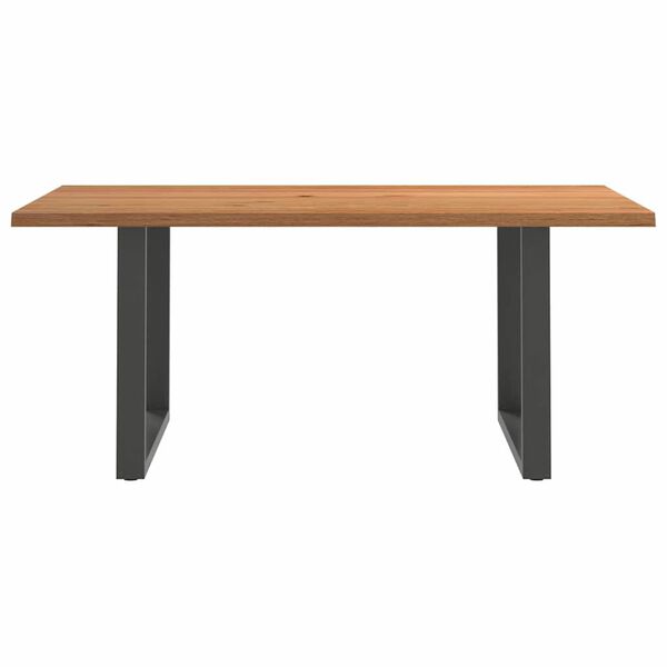 vidaXL Table à manger marron clair bois de chêne massif rectangulaire