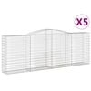 vidaXL Paniers à gabions arqués 5 pcs 400x50x140/160 cm Fer galvanisé