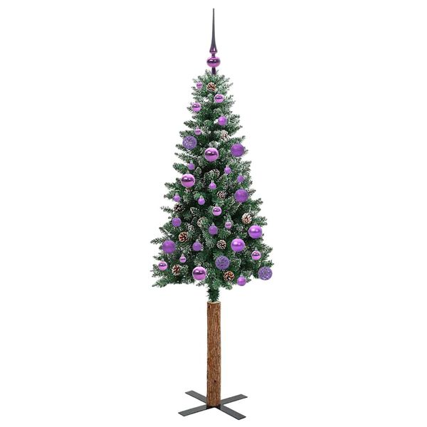 vidaXL Sapin de No&euml;l mince Vert 150 cm PVC et bois de pin massif