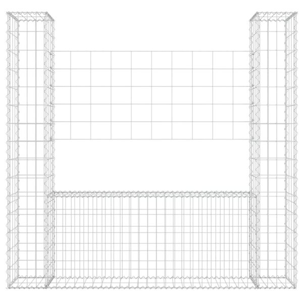 vidaXL Panier de gabion en forme de U avec 2 poteaux Fer 140x20x150 cm