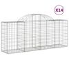 vidaXL Paniers à gabions arqués 14 pcs 200x50x80/100 cm Fer galvanisé