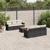 vidaXL Salon de jardin 7 pcs avec coussins noir r&eacute;sine tress&eacute;e