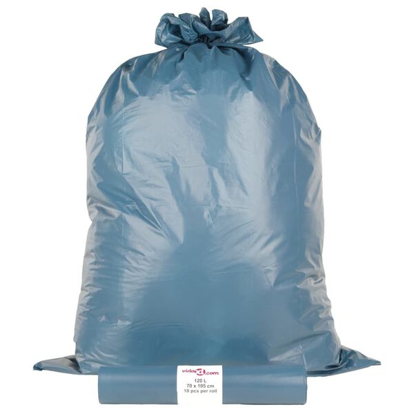 vidaXL Sacs poubelles 100 pcs bleu 120 L
