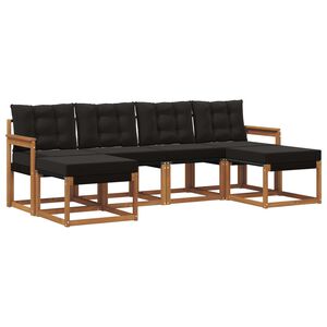 vidaXL Ensemble de canap&eacute;s d'ext&eacute;rieur 6 pcs Naturel et Noir