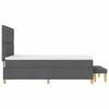 vidaXL Lit &agrave; ressorts avec matelas Gris fonc&eacute; 160 x 200 cm tissu
