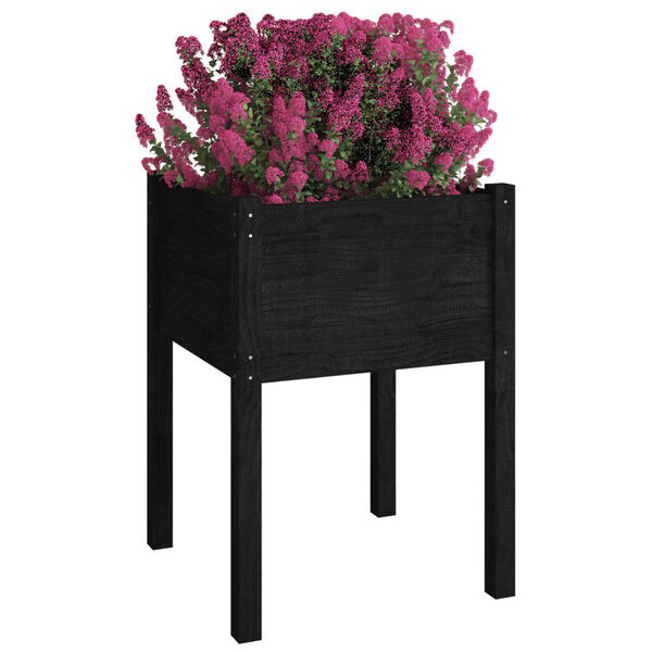 vidaXL Jardinières 2 pcs Noir 50x50x70 cm Bois de pin massif