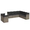 vidaXL Salon de jardin 9 pcs avec coussins gris r&eacute;sine tress&eacute;e