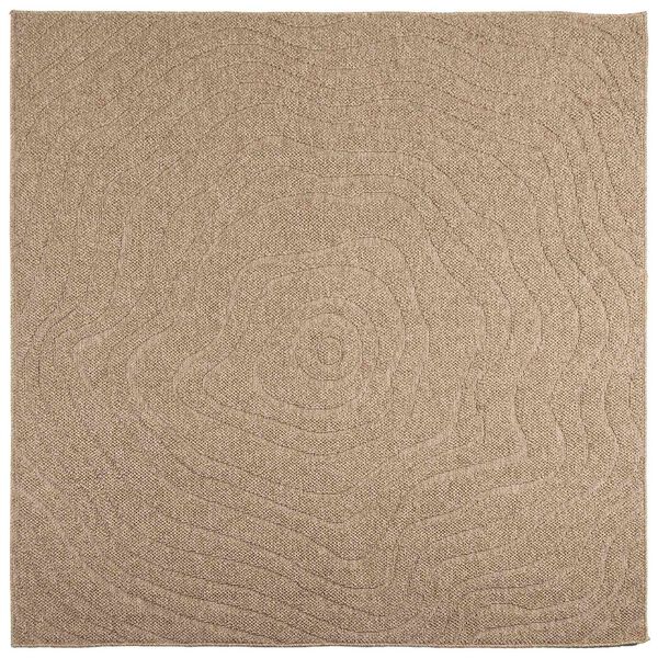 vidaXL Tapis de surface Carr&eacute; HUARTE Naturel 240 x 240 cm Polyester