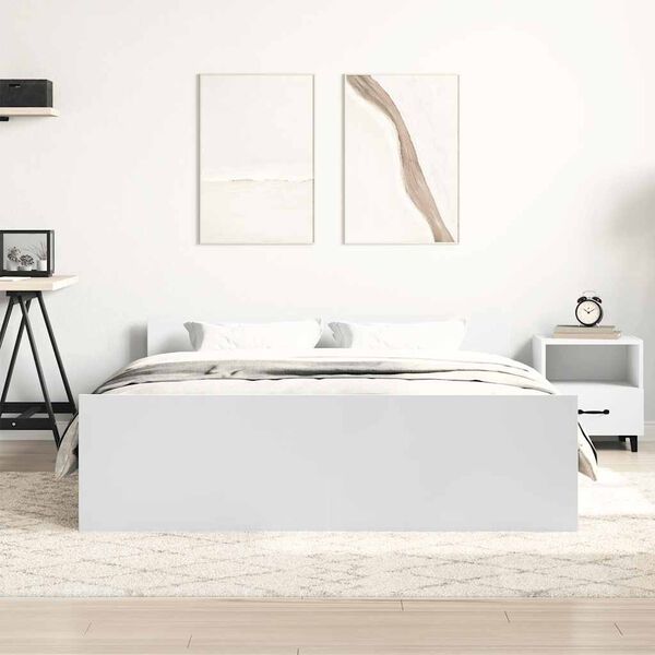 vidaXL Cadre de lit sans matelas blanc 140x200 cm