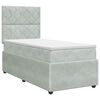 vidaXL Lit boxspring avec matelas Gris clair Simple Velours