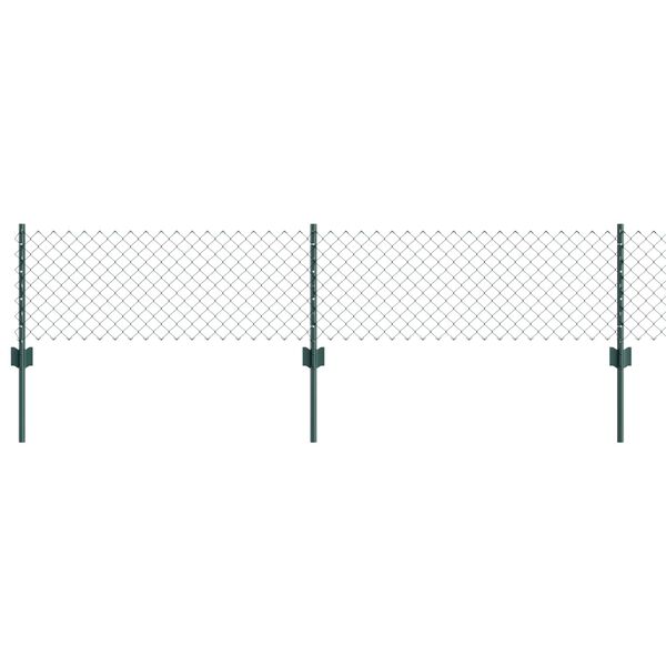vidaXL Cl&ocirc;ture avec poteau Vert 0,4 x 25 m Acier et PVC