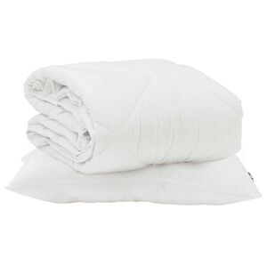 vidaXL Duvet d'&eacute;t&eacute; simple avec oreiller 2 pcs Blanc Microfibre