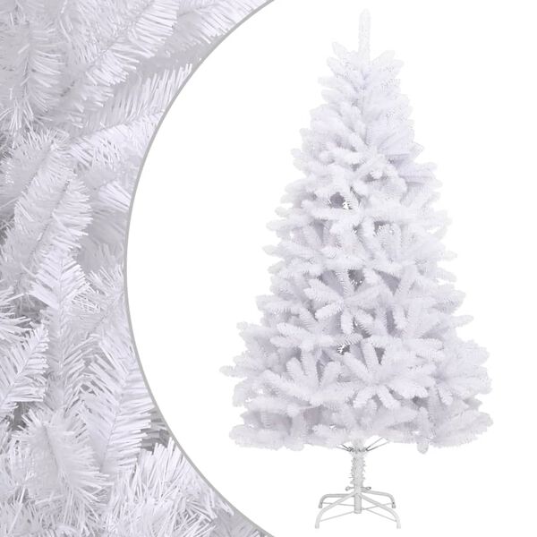vidaXL Sapin de No&euml;l artificiel &agrave; charni&egrave;res avec support blanc 270 cm