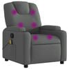 vidaXL Fauteuil de massage inclinable Gris fonc&eacute; Tissu