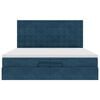 vidaXL Cadre de lit ottoman avec matelas bleu fonc&eacute; 200x200 cm velours