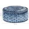 vidaXL Pouf rond avec broderie Velours 60x25 cm Bleu