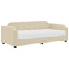 vidaXL Lit de jour avec matelas cr&egrave;me 90x200 cm tissu