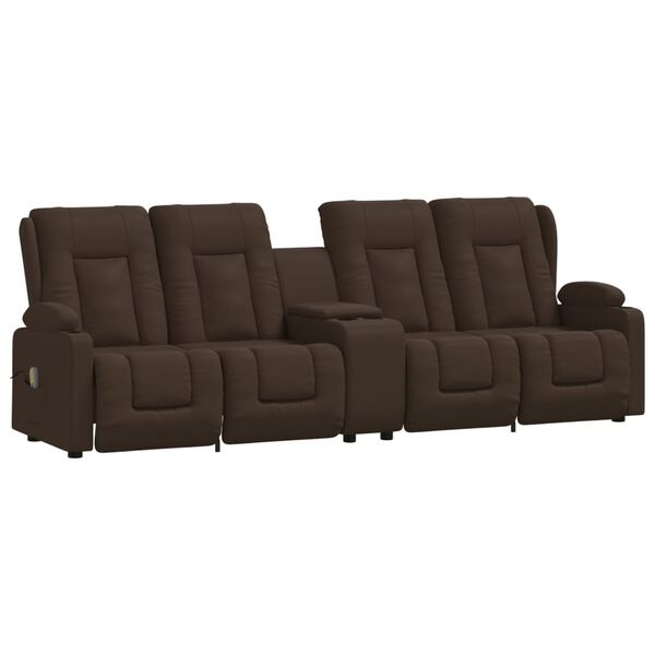 vidaXL Fauteuil inclinable porte-gobelets 4 places marron similicuir