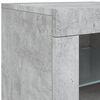 vidaXL Buffet avec lumi&egrave;res LED gris b&eacute;ton 181,5x37x67 cm