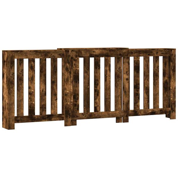 vidaXL Cache-radiateur ch&ecirc;ne fum&eacute; 205x21,5x83,5 cm bois d'ing&eacute;nierie