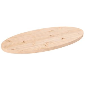 vidaXL Plateau de table ovale en pin massif 70 x 35 x 2,5 cm