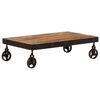 vidaXL Table basse avec roulettes Bois de manguier massif 100x60x26 cm