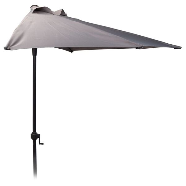 ProGarden Parasol de jardin demi-rond 250 cm gris clair